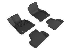 BMW 4 Series Floor Mats - Front + Rear - 3D MAXpider - KAGU Series, 4-piece - Black - `14-`20